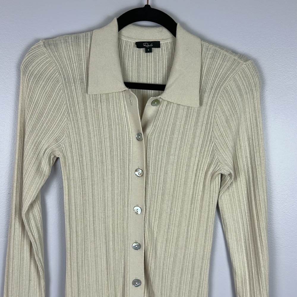 Rails Aurora Canvas Ribbed Cotton Silk Blend Long Sleeve Cardigan Sweater Small - Picture 4 of 15